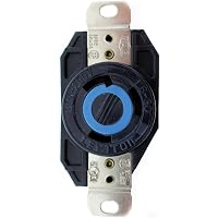 Leviton 2720 Industrial Grade Locking Receptacle – 30 Amp, 250 Volt 3-Phase, Flush Mount, Grounding, V-0-MAX, Black