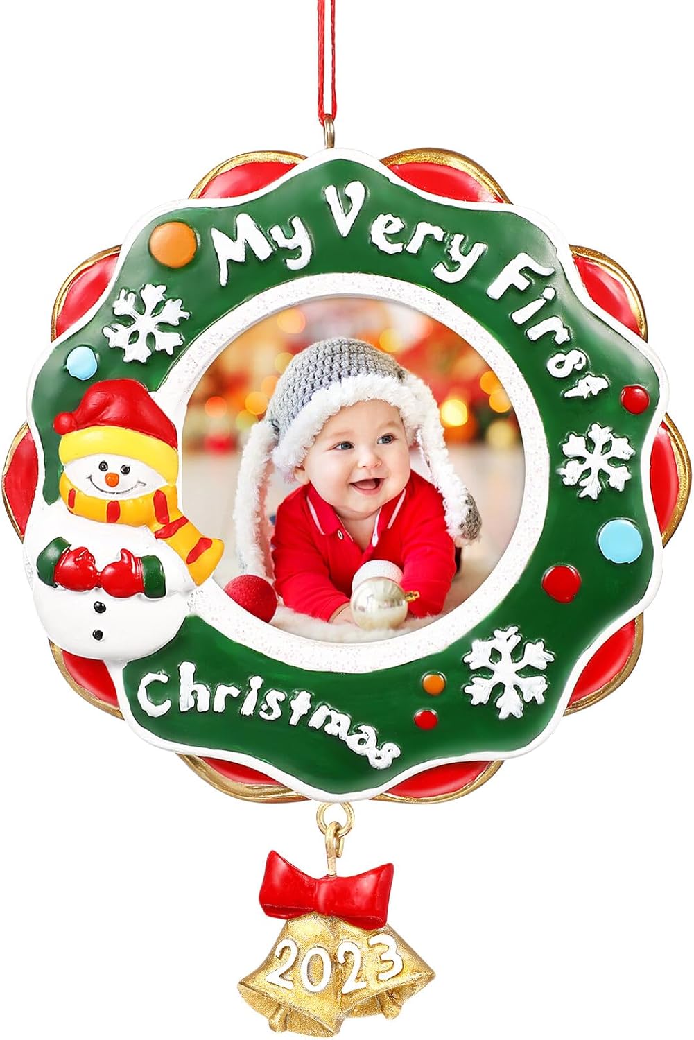 Ornaments - Baby's First Christmas Ornament Gifts 2023 My Very First Christmas Picture Frame Photo Plaque