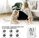DOQAUS Room Thermometer Humidity Meter Mini Hygrometer White view 2