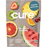 Cure Hydration | Plant-Based Electrolyte Drink Mix | No Added Sugar | FSA-HSA | Dehydration Relief Powder Made with Coconut Water | Non-GMO | Vegan | 8 Packets - Tropical Variety Pack