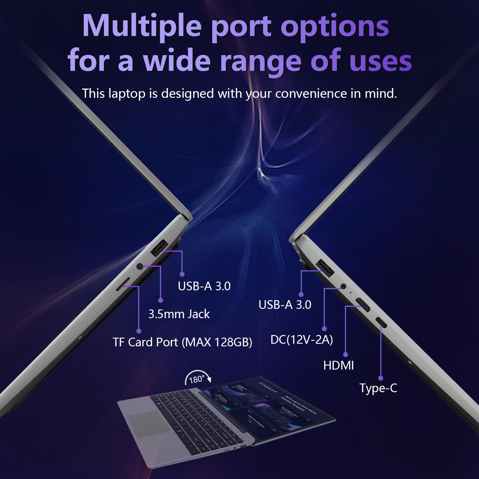 FOLINHAM 14.1 Inch Laptop,Windows 11 Pro Computer,8GB RAM 512GB SSD,Intel Celeron N4020C Processor(Beat to N4020),2K FHD Display,USB 3.0, Type-C,Mini-HDMI, Dual WiFi,Supports 1TB M.2 SSD Expansion