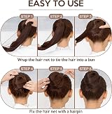 Qufiiry 35 Pcs Hair Nets for Buns Invisible Elastic Mesh Coffee Ballet Dance view 4