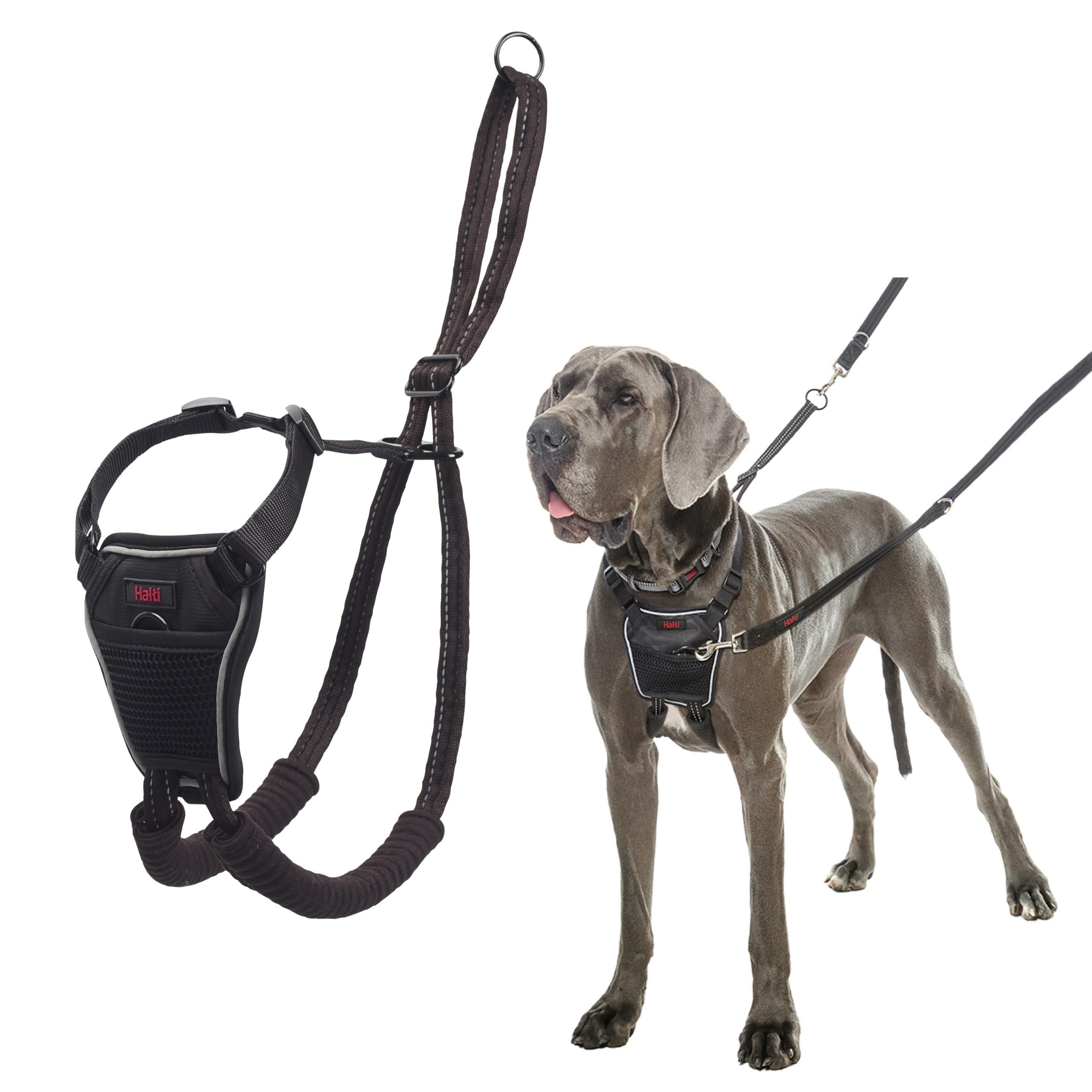 Halti No Pull Harness - Stop Your Dog Pulling on the Leash. Adjustable, Lightweight and Easy to Use. Reflective Dog Training Harness for Large Dogs (Size L, Black)