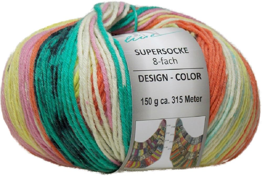 Online Super Socks 8 Different Design And Colour 150 G Free 1 Button Per Ball Sock Knitting Wool 2153 Farbe Amazon Co Uk Kitchen Home