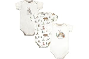 Hudson Baby baby-girls Cotton Bodysuits 3-pack