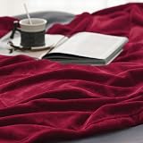 Bedsure Fleece Throw Blanket Dark Red 130x150 cm Soft Microfibre view 5
