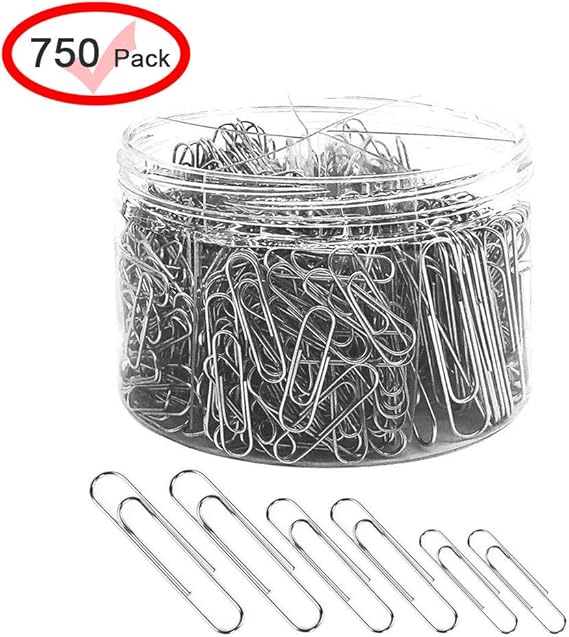 Paper Clips，750pcs Silver Small/Medium/Jumbo Size Paper