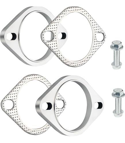 54mm Stainless Steel Exhaust Flange Repair Kit – 3 Bolt Gasket Section 2 1/8" For Citroen, Renault, Peugeot