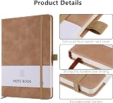 Lefute A5 Notebook PU Leather 200 Pages 80gsm Khaki Elastic Closure Pen Loop view 3