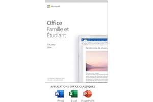 Microsoft Office Famille et Étudiant 2019 | Achat unique, 1 utilisateur | Carte PC/Mac