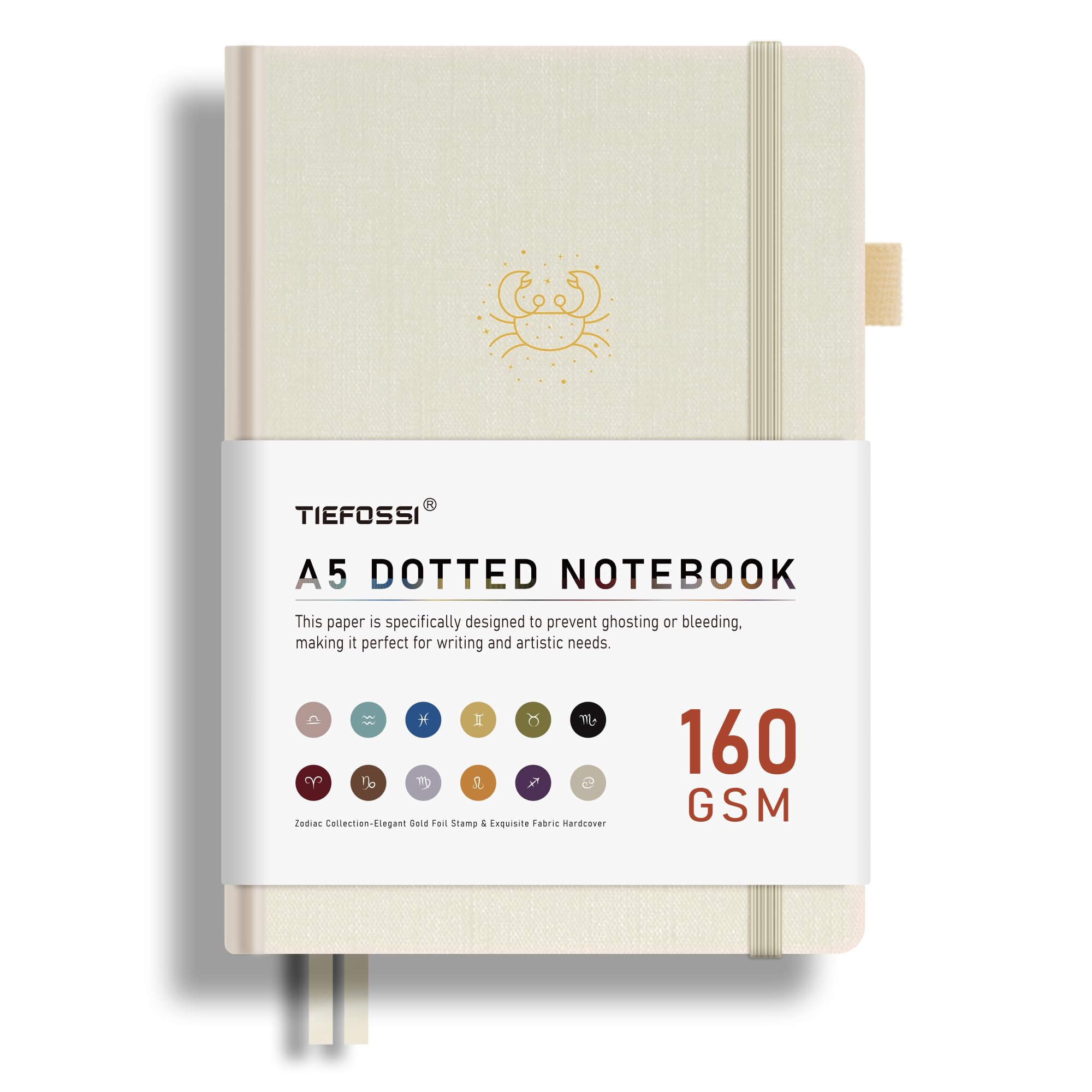 TIEFOSSI Bullet Dotted Journal, 160GSM Bleed Proof Thick Paper, Constellations Dot Notebook, Cancer Journal for Women, 256 Numbered Dot Grid Pages