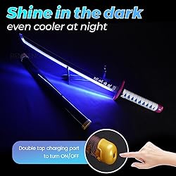 RENGENG Light Up Giyu Sword, 30 Inches Rechargeable