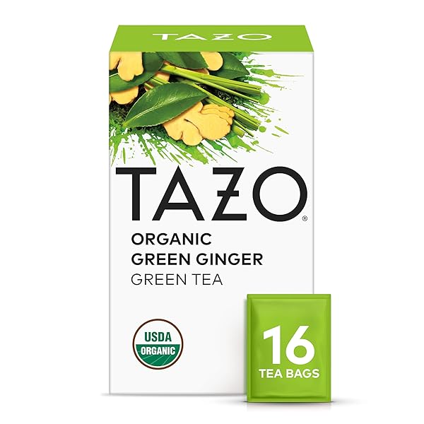 TAZO ORGANIC GREEN TEA, GREEN GINGER, CAFFEINATED TEA,...