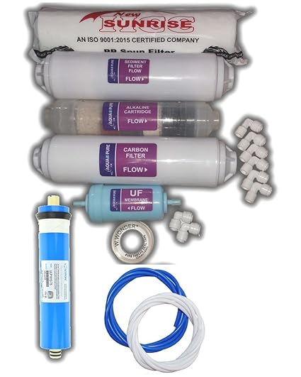 Aqua Z Pure Annual Maintenance Set With 80 Gpd Vontron Membrane For All Ro Water Purifier With Blue Food Grade Water Pipe Line