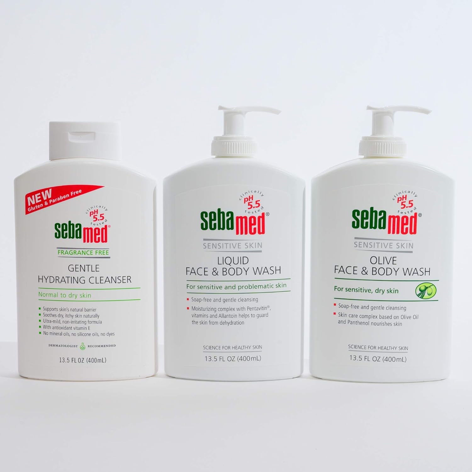 Sebamed Paraben-Free Liquid Face and Body Wash with Pump pH 5.5 Dermatologist Recommended Mild Hydrating Cleanser for Sensitive Skin 13.5 Fluid Ounces (400 Milliliters) : Sport Sunscreens : Beauty