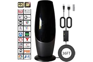 AVNICUD TV Antenna for Smart TV - 2024 Amplified HD Digital TV Antenna Outdoor/Indoor Long 420+ Miles Range - Support 360°Reception 4K 1080p Full HD Local Channels for Smart Old Television -36ft HDTV Cable