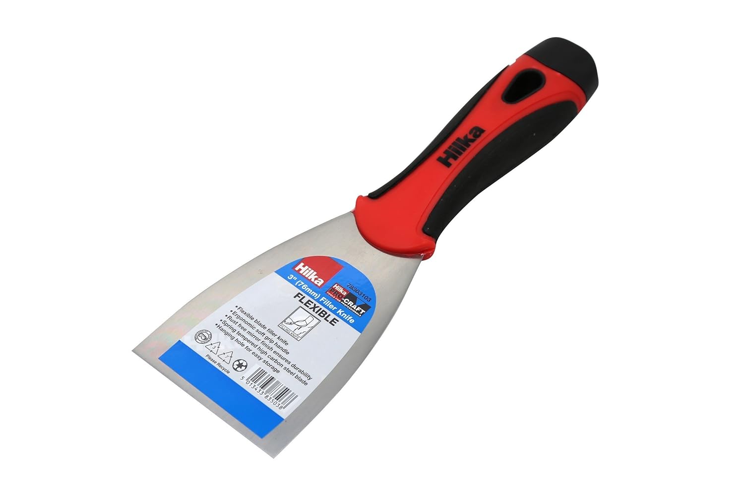 Hilka Tools 78303103 3" (76mm) Filler Knife, Black/Red, 3Inch Amazon