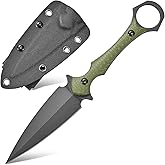 Gtkii GTK292 Fixed Blade Knife D2 Steel Blade Micarta Handle EDC Tool Knifes for Outdoor Camping Survival Adventure(Green)
