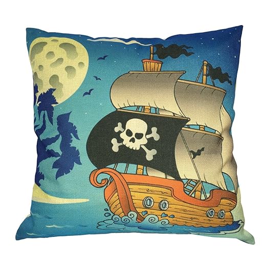 New Pirate Ship Throw Pillow Kids Bedding Bed Insert 18 Pirates
