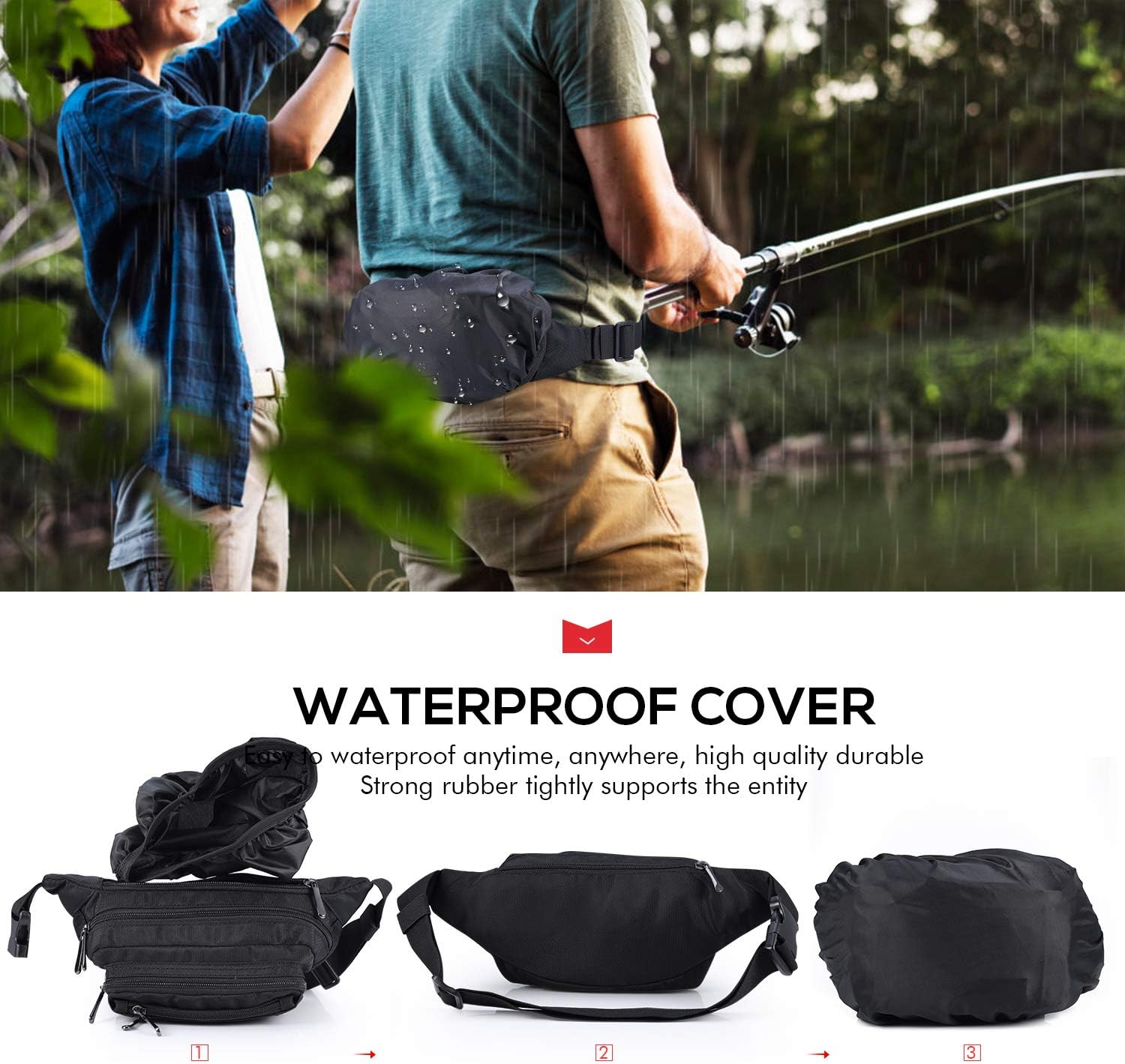 CXWMZY Waist Pack Bag Fanny Pack for Men&Women Hip Bum Bag with Large Capacity Waterproof Adjustable Strap Suitable for Outdoors Workout Traveling Casual Running Hiking Cycling Dog Walking Fishing