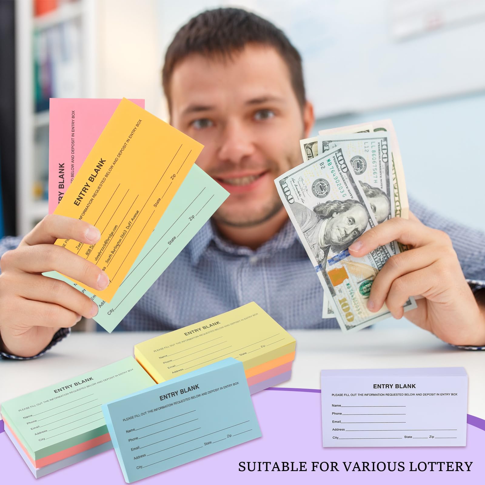 Multicolor Raffle Tickets Mua 1000 Pcs Raffle Ticket Sheets Double Roll Entry Forms for Raffle ...