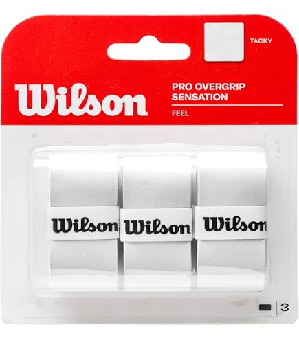 Wilson Perforated Pro Tennis Racquet Overgrip, White, 3-Pack