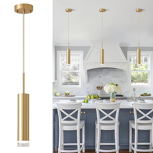 KCO Lighting LED Gold Mini Pendant Light Modern Kitchen Island