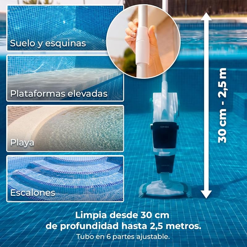 Rockstar Pooldroid 3000 Aspirador Manual de Piscina Sem Fios