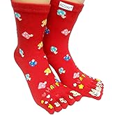 Women's Cotton Toe Socks,five Finger Socks,Funny and Funky cartoon theme sport Toe Socks