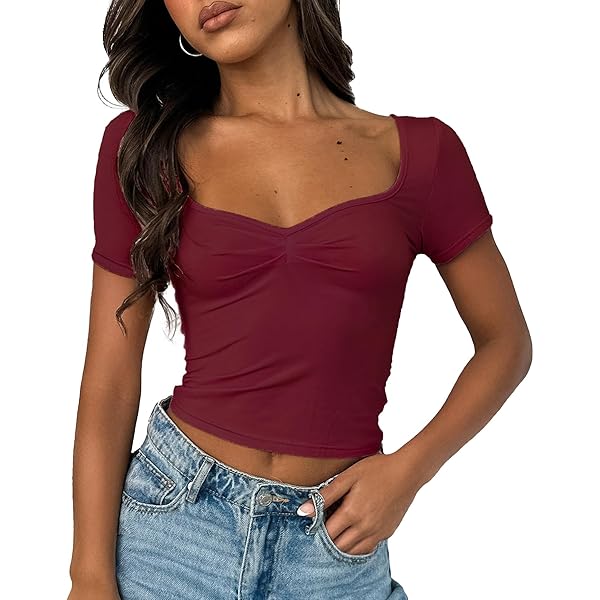 ForeFair Women's Sexy Long Sleeve Going Out Tops Pleated Bustier