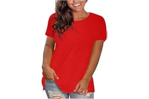 FINELYLOVE Plus Size Tops for Women Summer Basic Solid Tunic Spring Tops Crewneck Short Sleeve Shirts Dressy Casual Blouse