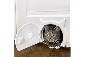 The Kitty Pass Interior cat Door with Locking Privacy Door - let Your cat in and Out of Closed Doors, Secure pet Proof gate Latch - for Cats up to 21 lbs