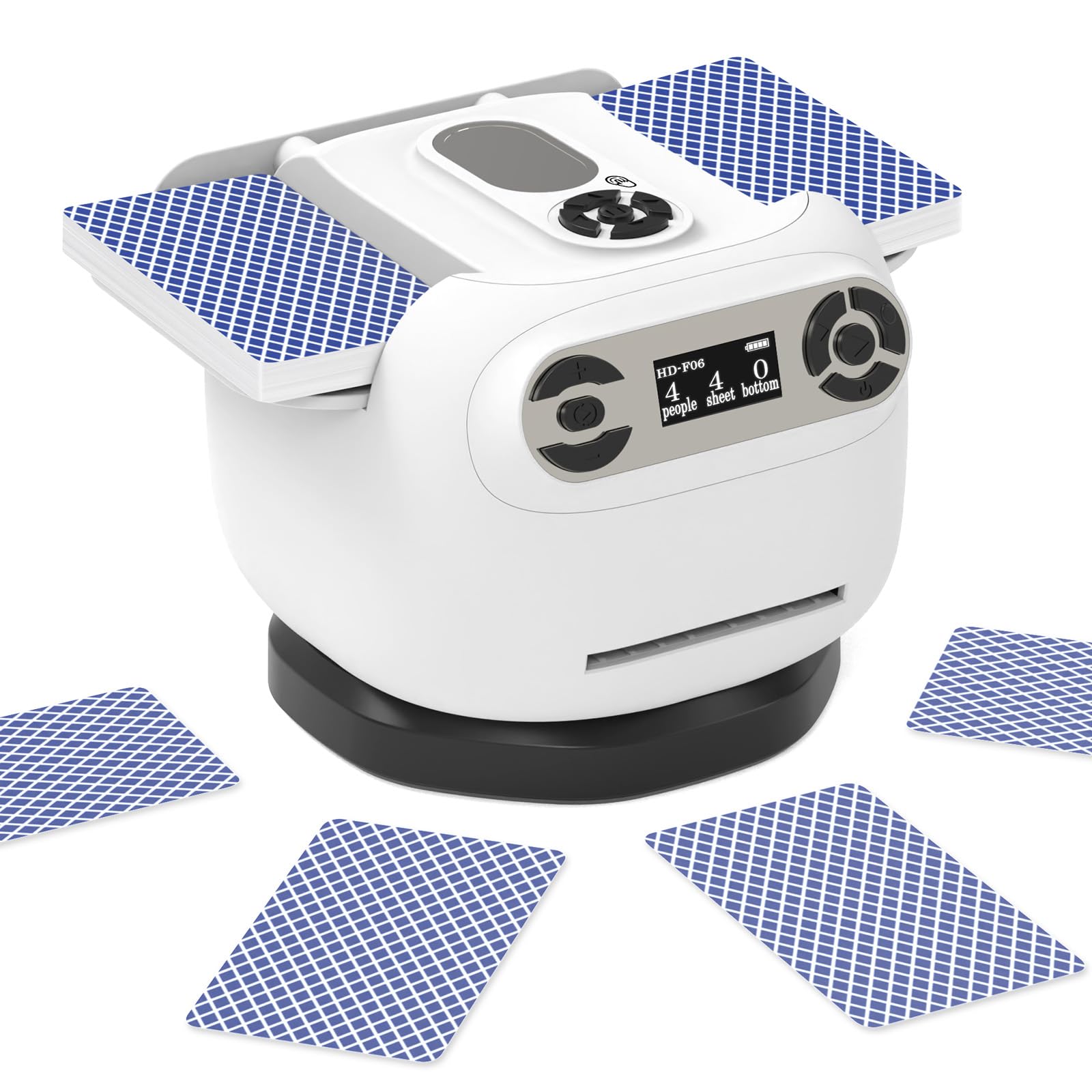 Photo 1 of 2-in-1 Automatic Card Shuffler and Dealer with 360° Omnidirectional Dealing, Multi-Size Card Compatibility, Low Noise Turbo Shuffling, Over 10 Hours Battery Life, Portable for 8 Players, 2025 Version