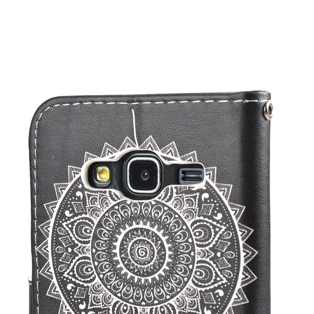 J3 2016 Case, MagicSky Galaxy J3 Wallet Case Folio Flip Premium PU Leather Case Cover with Card Holder Slot Pockets, Wrist Strap, Magnetic Closure For Samsung Galaxy J3 (2016) SM-J320 5.0\