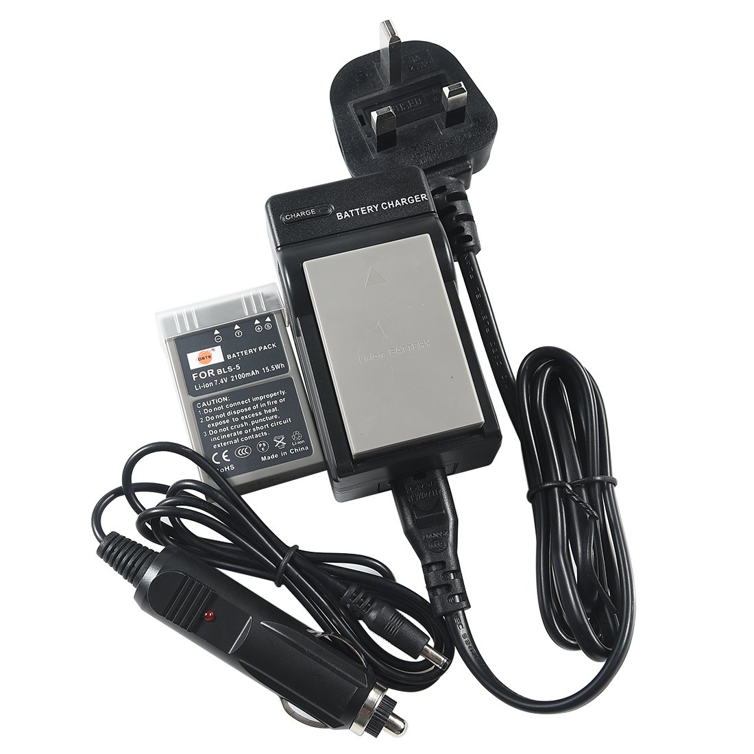DSTE® 2x BLS-5 Rechargeable Li-ion Battery + DC84U Travel and Car Charger Adapter for Olympus E-400 E-410 E-420 E-450 E-600 E-620 E-P1 E-P2 E-P3 E-PL1E-PL2 E-PL5 E-PL6 E-PL7 E-PM1 E-PM2 E-M10 E-PLE15 Stylus 1 Digital Camera as Olympus PS-BLS5