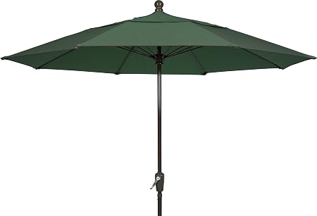 Amazon Com Fiberbuilt Umbrellas Patio Umbrella 9 Foot Forest Green Canopy And Champagne Bronze Pole Garden Outdoor