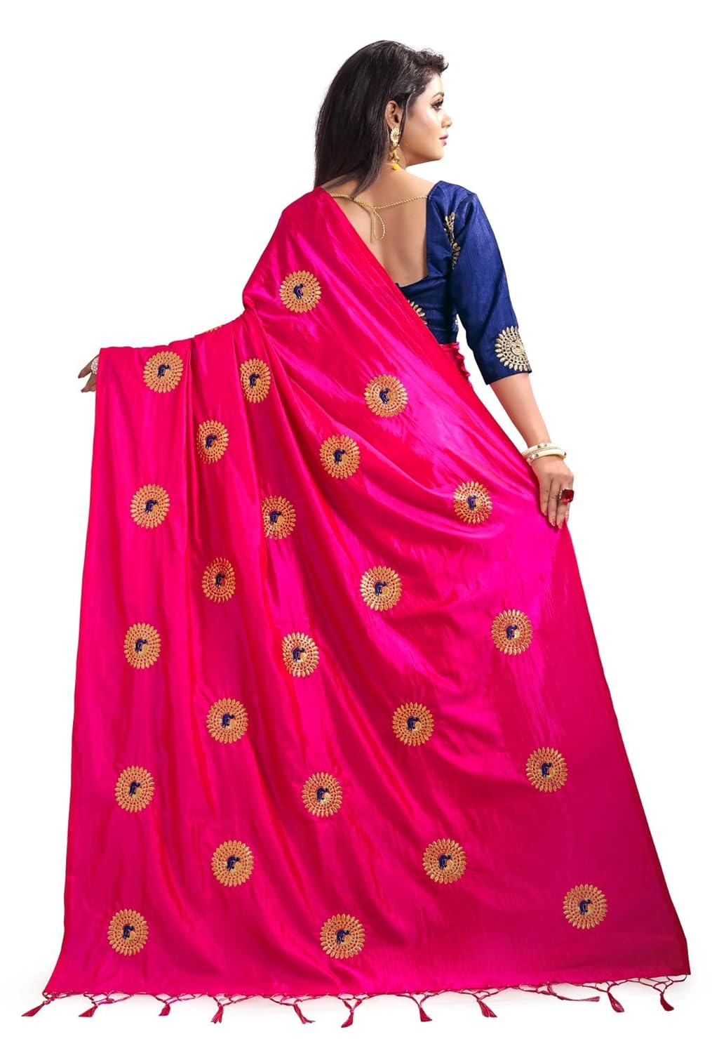 kuvarba fashion paper silk embroidered saree with blouse piece