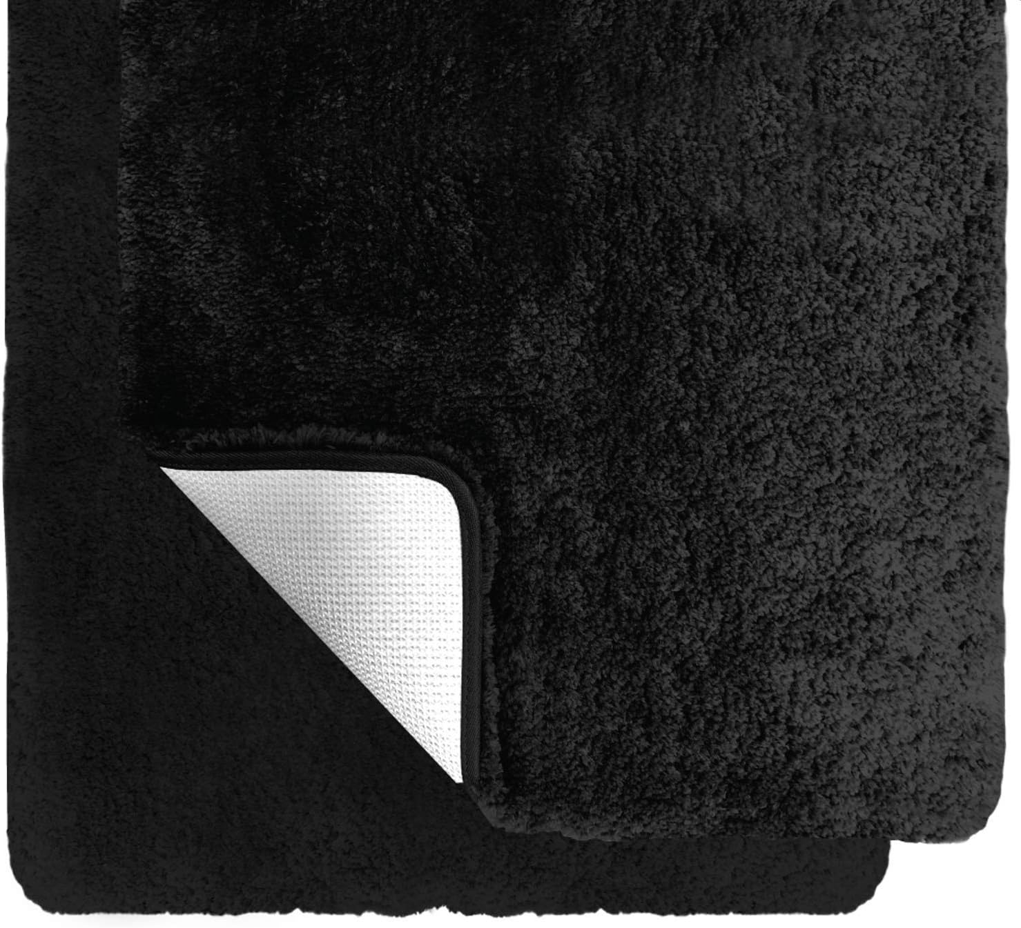 Gorilla Grip Original Premium Luxury Bath Rug, 17x24 Plus 20x30 Inch Set, Incredibly Soft, Thick, Absorbent Bathroom Mat Rugs, Machine Wash and Dry Carpet, Plush Mats for Bath Room, Shower, Black: Home & Kitchen