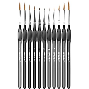 Nicpro Juego De 15 Pinceles De Acuarela, Ardilla Sintética Profesional, Pinceles De Acuarela Con Redonda, Lengua De Gato, Forro, Plano, Lavado Para Artistas, Adultos, Tintas, Gouache