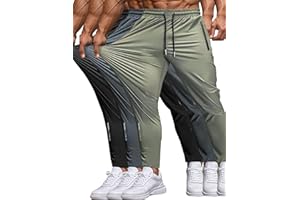 Hidkat Men's Sweatpants Lightweight Active Pants Quick Dry for Running 、Jogging 、Yoga、Golf with Zipper Pockets