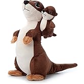 The Petting Zoo Mom and Baby River Otter Stuffed Animal, Gifts for Kids, Pocketz Zoo Animals, River Otter Plush Toy 11 inches