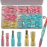 Feggizuli 110pcs Heat Shrink Bullet Wire Connectors Kit, Waterproof Bullet Connectors, Bullet Terminals Wire Connectors Femal