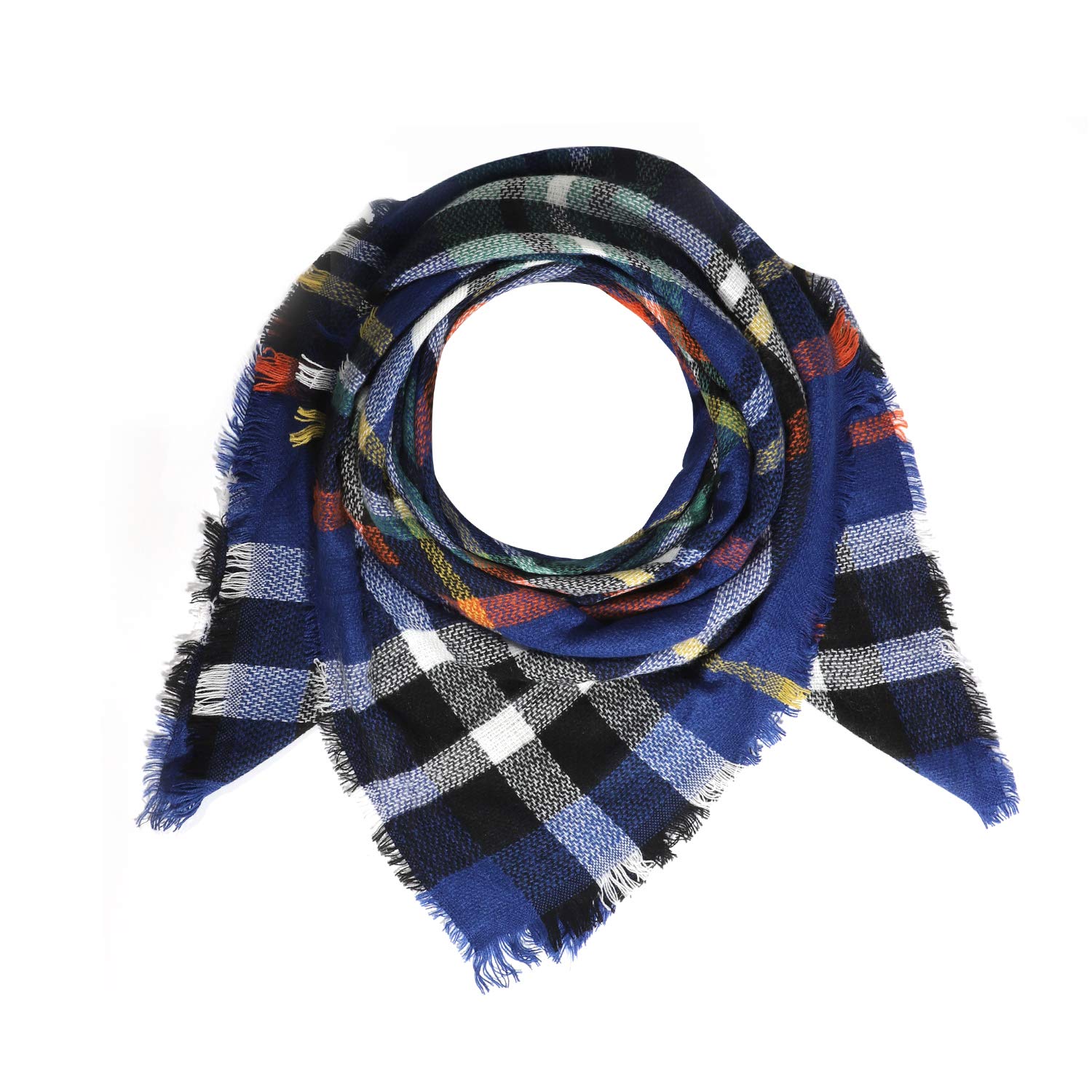 Women's Vintage Plaid Cozy Tartan Scarf Checked Shawl Wrap Neck Stole Pashimina (blue) Women's Vintage Plaid Cozy Tartan Scarf Checked Shawl Wrap Neck Stole Pashimina (blue)