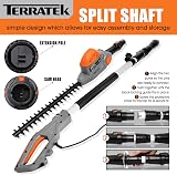 Terratek Corded Extendable Pole Hedge Trimmer 550W 2.5m Telescopic view 6