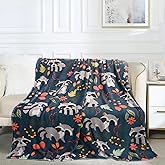 uimchwp Raccoon Print Flannel Blanket 50X60inch, Cute Throw for Animal Lovers, Girls, Boys, Adults, Family, Friends - Suitable for Sofa, Chair, Travel, Camping