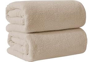 Great Bay Home Taupe Bath Sheets - 100% Cotton Oversized 2 Pack 68x35 Extra Large Towel Set - Absorbent, Quick-Drying, Durable Oversized Bath Towel for Bathroom Décor