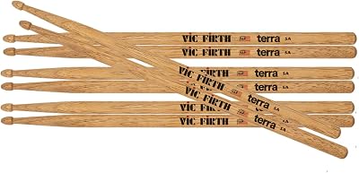 Vic Firth American Classic Terra 5AT Hickory Wood Tip 4 Pair Pack