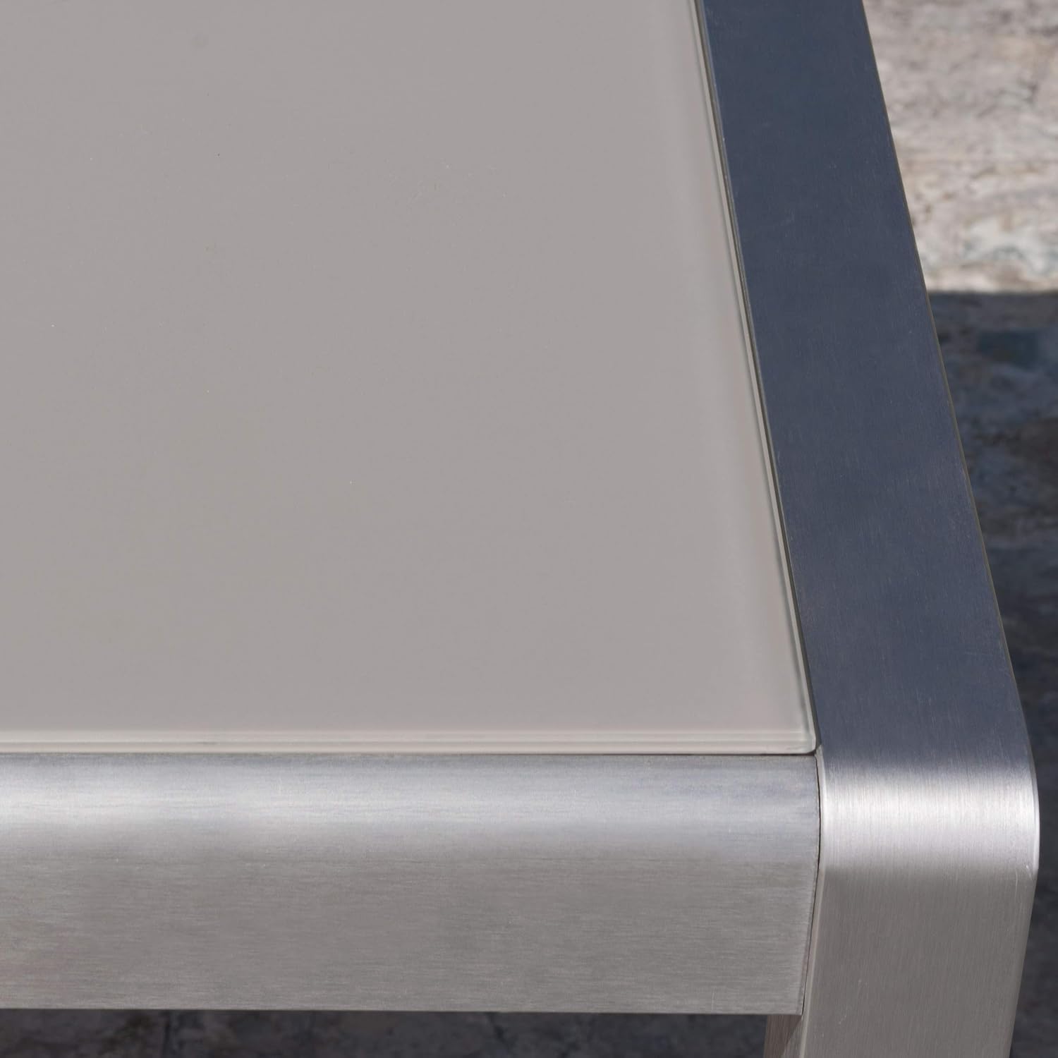 Christopher Knight Home Cape Coral Outdoor Aluminum Coffee Table with Glass Top, Silver : Garden & Outdoor