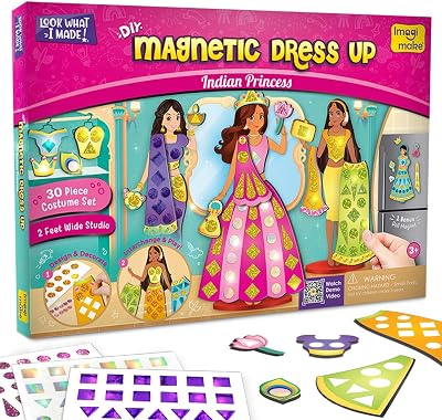 Imagimake DIY Magnetic Dress-Up Indian Princess 30-Piece Set
