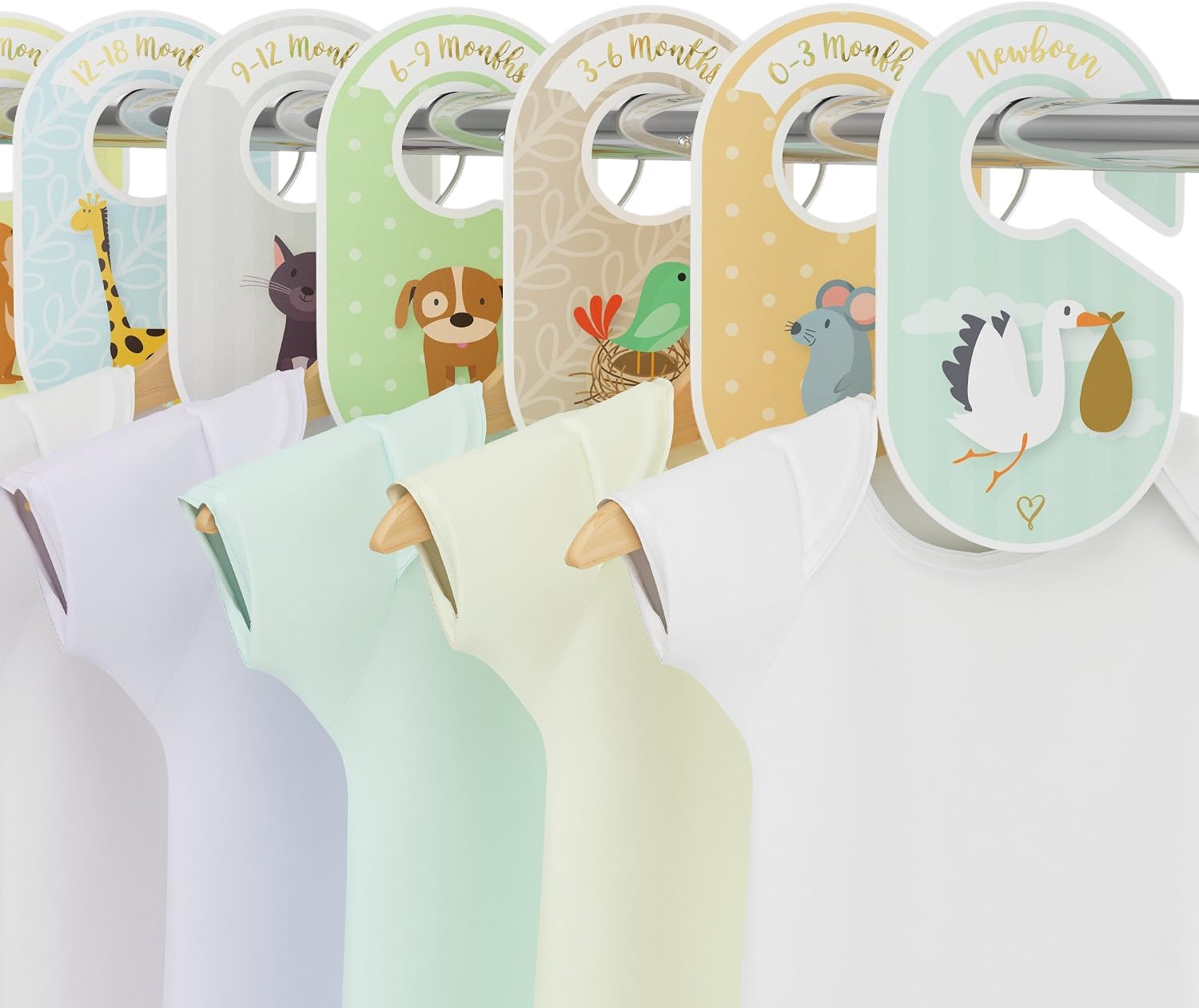 Baby Wardrobe Dividers, 18 x Closet organiser hangers, Arrange clothes by clothing type size or age - Image 5